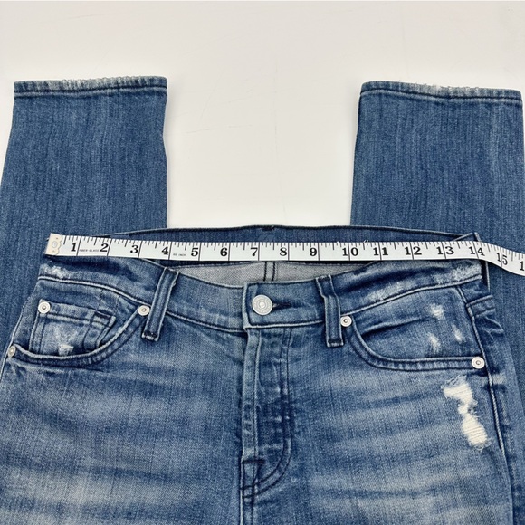 7 For All Mankind Josefina Distressed Boyfriend Skinny Jeans 24 - Picture 11 of 15